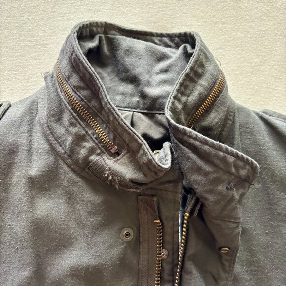 Vintage Men's Alpha Industries Black M-65 Cold Weather Field Jacket w/Epaulettes - Picture 3 of 16